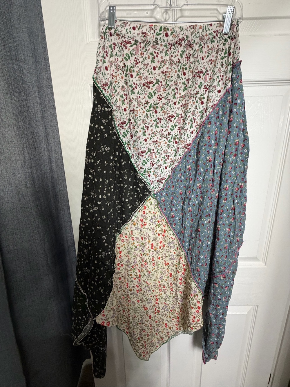 Patchwork Floral Maxi Skirt - Multicolor
